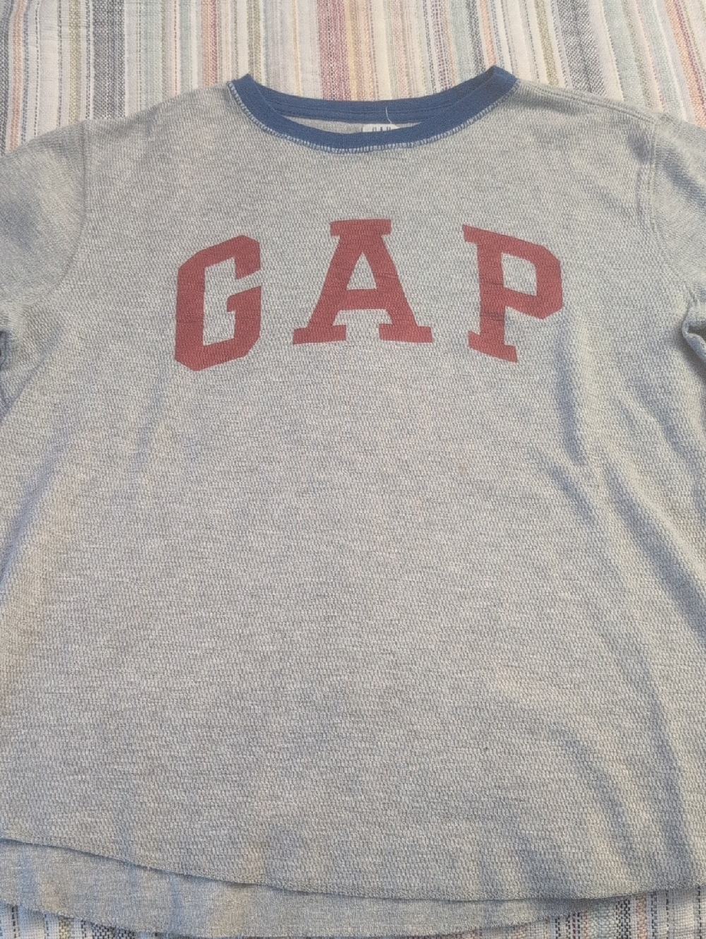 GAP Light Blue Long-Sleeve Tee with Red Logo